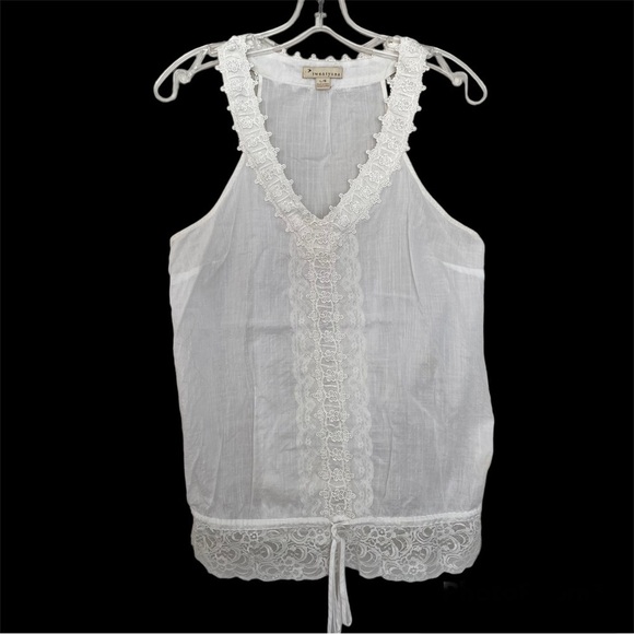 Twenty One Lace Sleeveless Tank Blouse Top Ivory Size Large - Picture 1 of 11